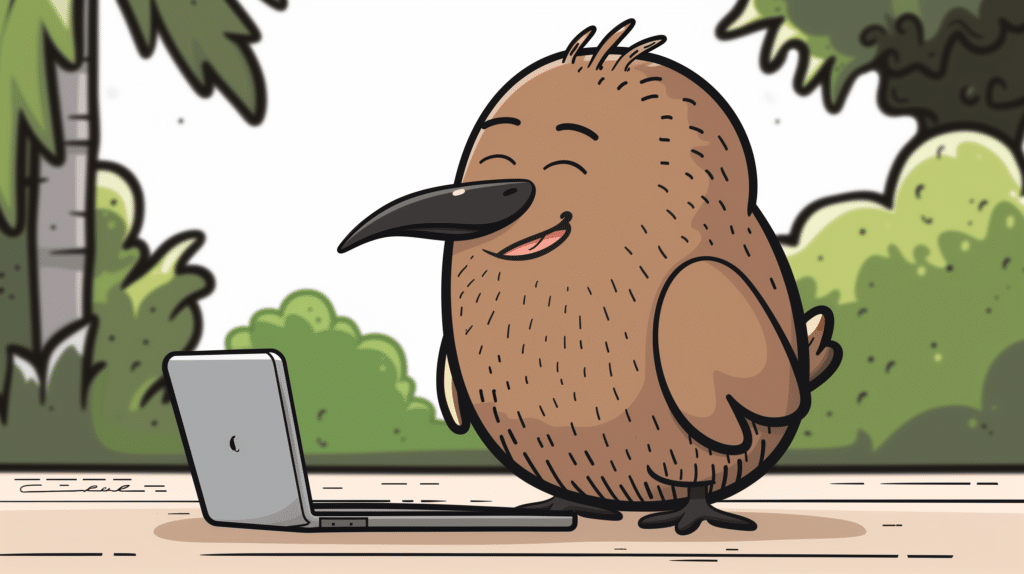 Artificial Kiwi using laptop
